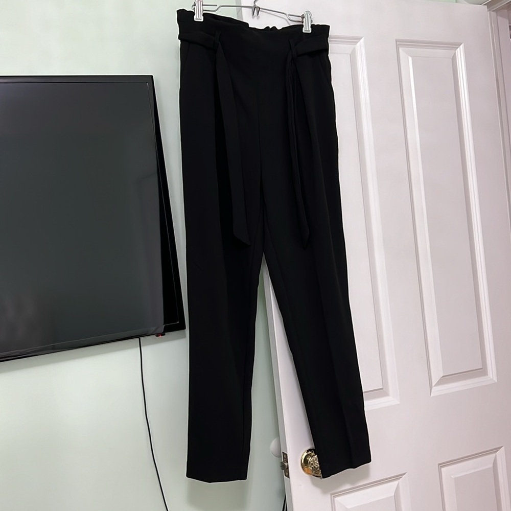 Charlotte Russe Black Dress Pants Size Large Tie Front with Pockets NWT